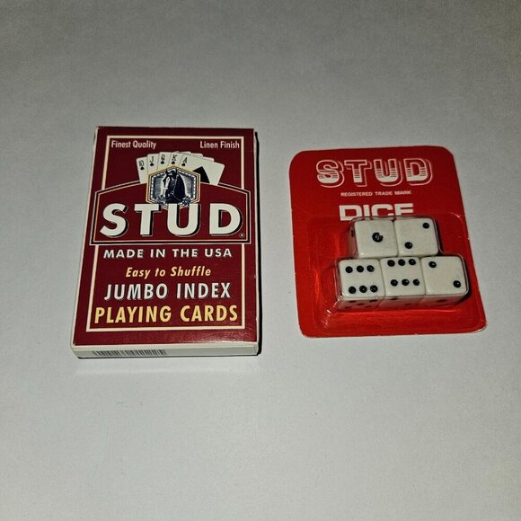STUD Playing Cards (open box) + Set of 5 Dice (SEALED) - Picture 1 of 11